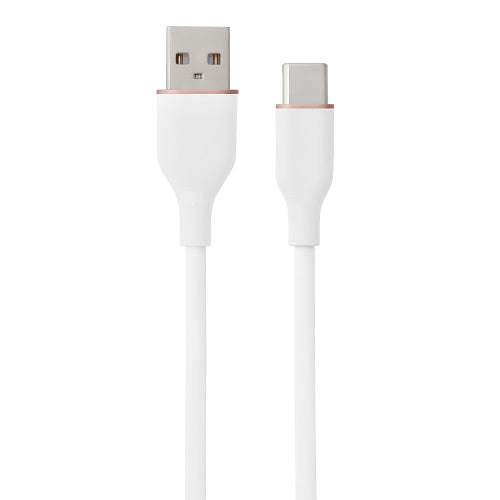 Silicone Cable USB Type-A - Type-C (white, 1m)
