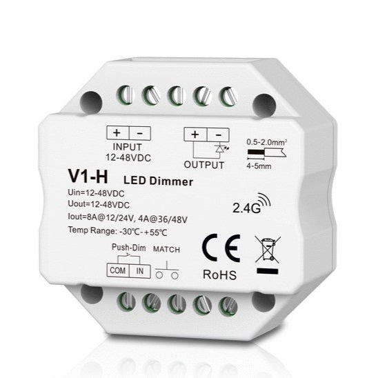 V1-H Controller, 12-48V, 1x 8A, Push-Dimm