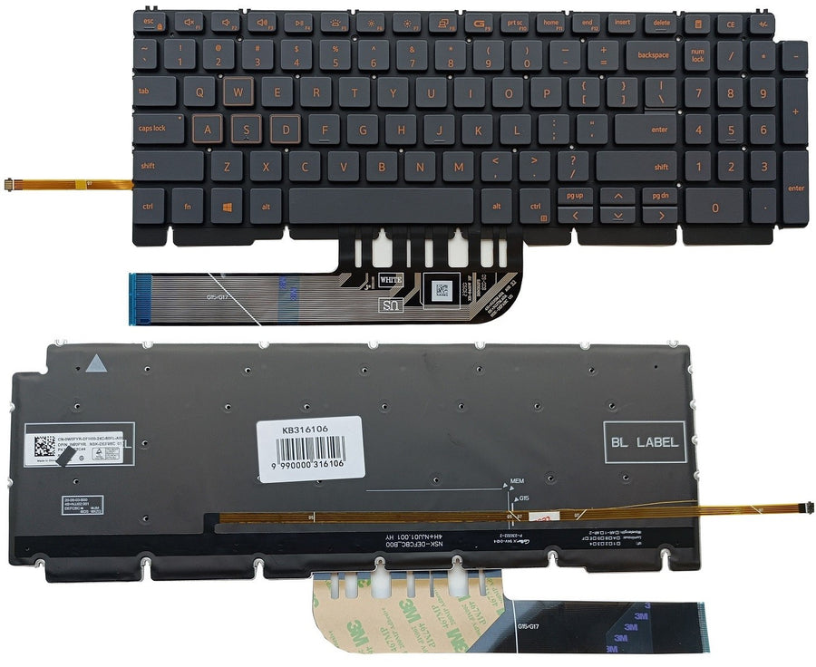 Keyboard DELL G15 5510, with backlight, US
