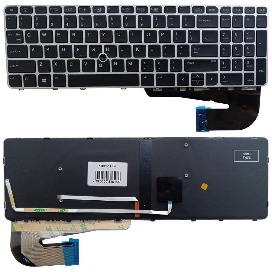 Keyboard HP EliteBook 850 G3, ZBook 15u G3, with backlight and trackpoint