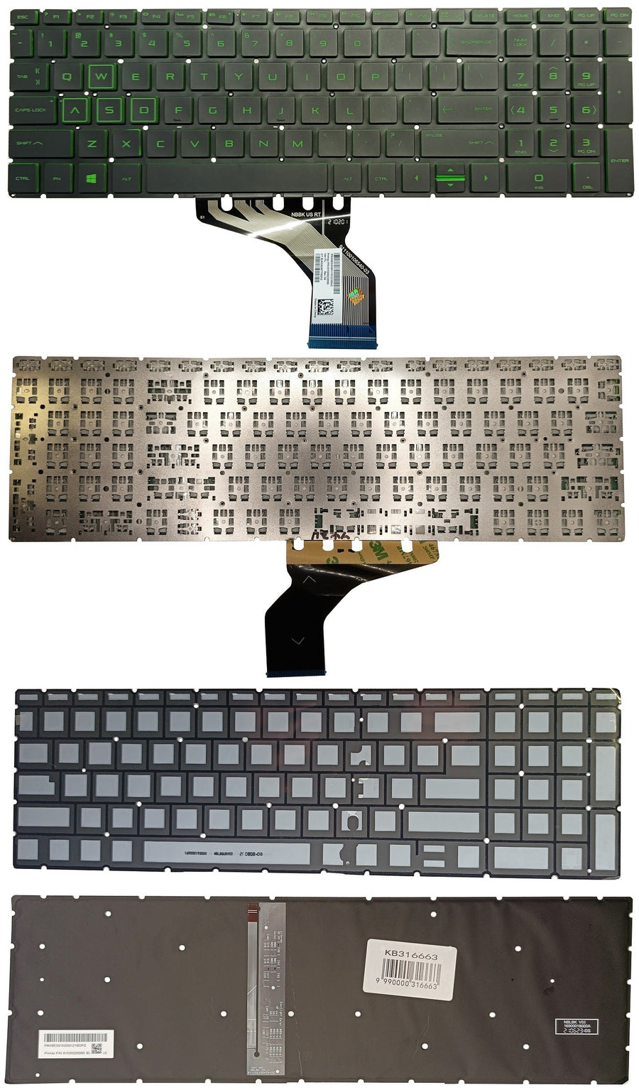 Keyboard HP Pavilion 15-DK0031NA, with backlight, US