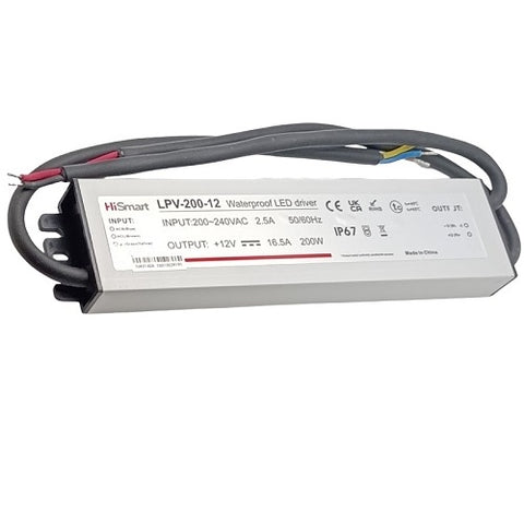 Power supply 12V, 16.5A, 200W, IP67