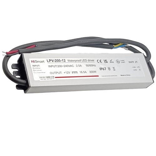 Power supply 12V, 16.5A, 200W, IP67
