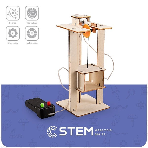 Wooden Assembly Kit Elevator, STEM Educational Toy