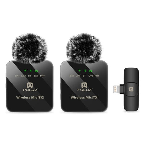 Wireless Lavalier Dual Microphone for iPhone / iPad, 8-Pin Receiver
