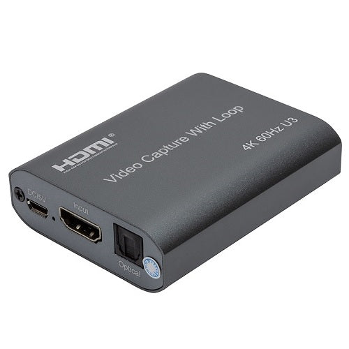 Video Capture with Loop HDMI USB3.0, 4K 60Hz
