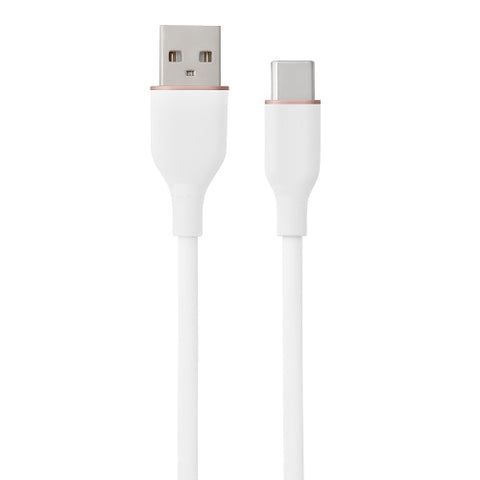 Silicone Cable USB Type-A - Type-C (white, 1m)