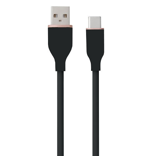 Silicone Cable USB Type-A - Type-C (black, 1m)