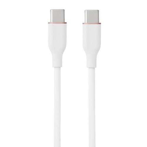 Silicone Cable USB Type-C - Type-C, 60W, (white, 3m)
