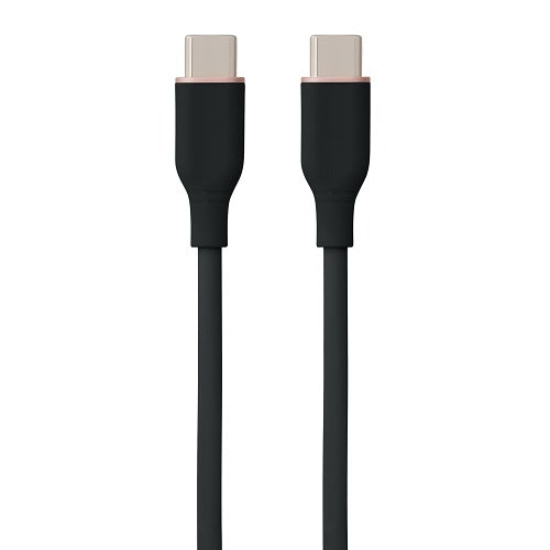 Silicone Cable USB Type-C - Type-C, 60W, (black, 2m)