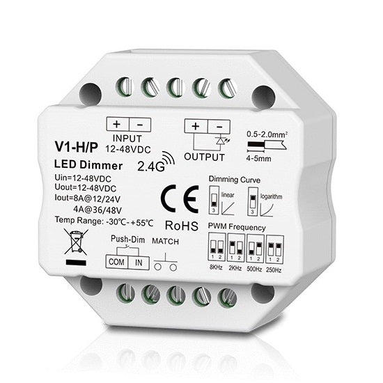 V1-H/P Controller, 12-48V, 1x 8A, Push-Dimm