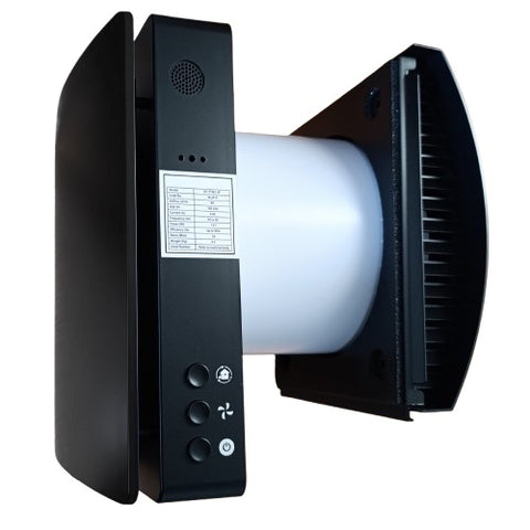 Recuperator for thin Wall, Single-Room upto 46m2, with Humidity Sensor, Wi-Fi, Tuya, black
