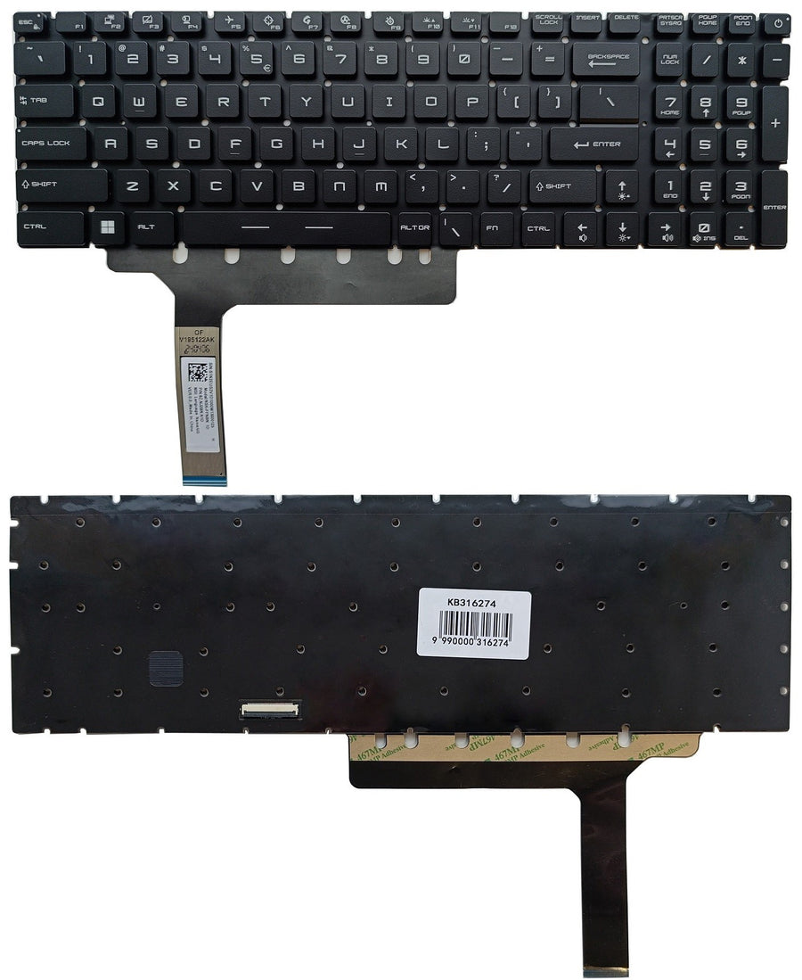 Keyboard MSI: GP76, GS76, GE76, with RGB backlit, US