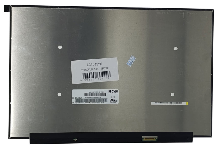LCD Screen 16.0", 1920x1200, WLED, SLIM, IPS, matte, 30pin (right), A+