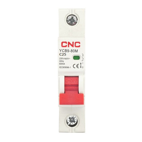 Miniature Circuit Breaker, 1P, 25A, Class C, 6kA