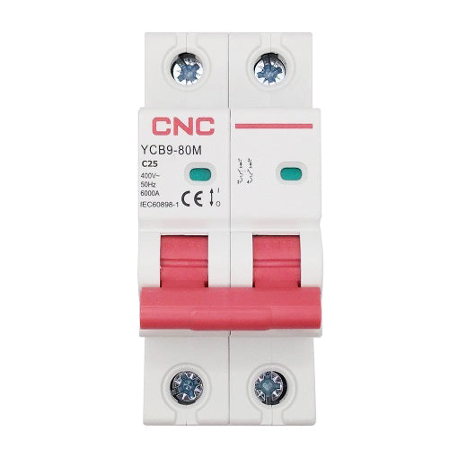 Miniature Circuit Breaker, 2P, 25A, Class C, 6kA