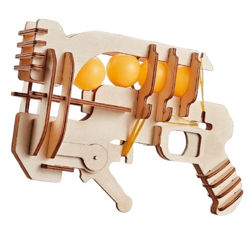Wooden Assembly Kit Ping Pong Ball Gun