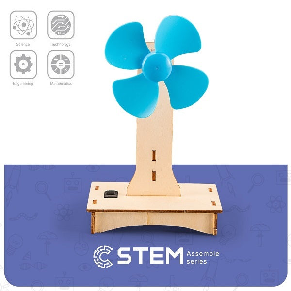 Wooden Assembly Kit Electric Fan, STEM Educational Toy