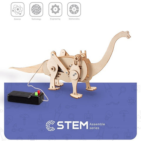 Wooden Assembly Kit Robot Brachiosaurus, STEM Educational Toy