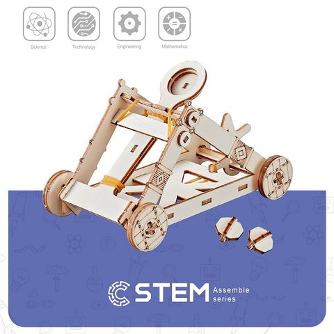 Wooden Assembly Kit Catapult, STEM Educational Toy
