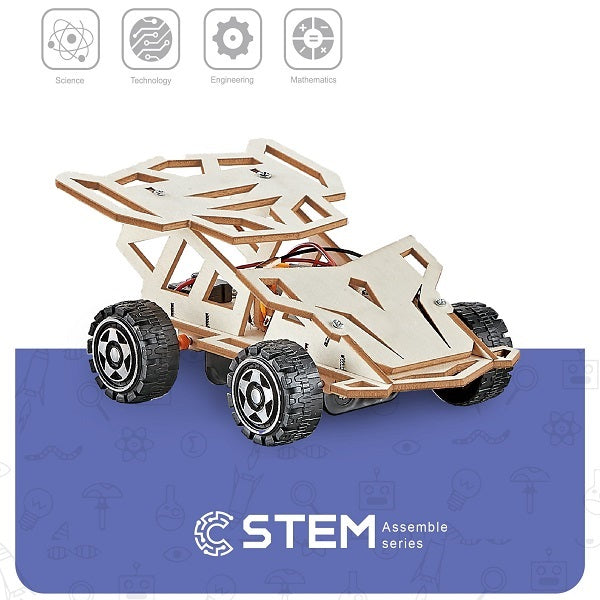 Wooden Assembly Kit Four-Wheel Drive Racing Car, STEM Educational Toy