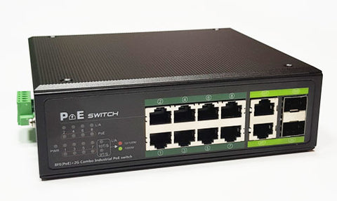 PoE switch 8x100Mbps PoE + 2x Gigabit UPLINK, SFP, 120W Industrial
