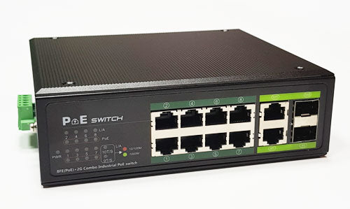PoE switch 8x100Mbps PoE + 2x Gigabit UPLINK, SFP, 120W Industrial