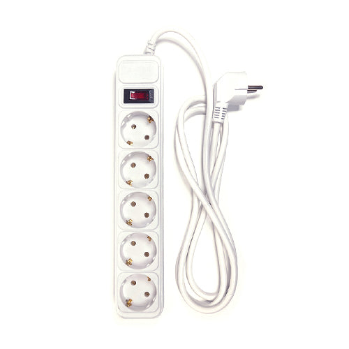 Extension cord 1.8m, 5 sockets, with switch