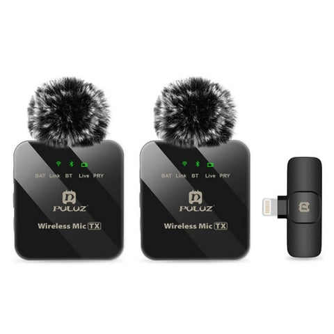Wireless Lavalier Dual Microphone for iPhone / iPad, 8-Pin Receiver