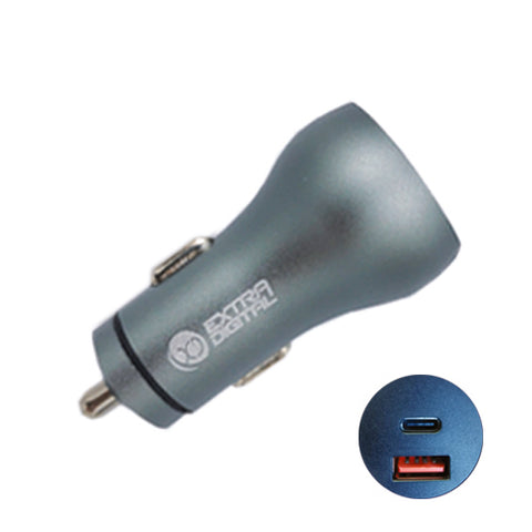 Car Charger USB 3.0+ Type C: 12-24V, 36W, QC3.0+ PD